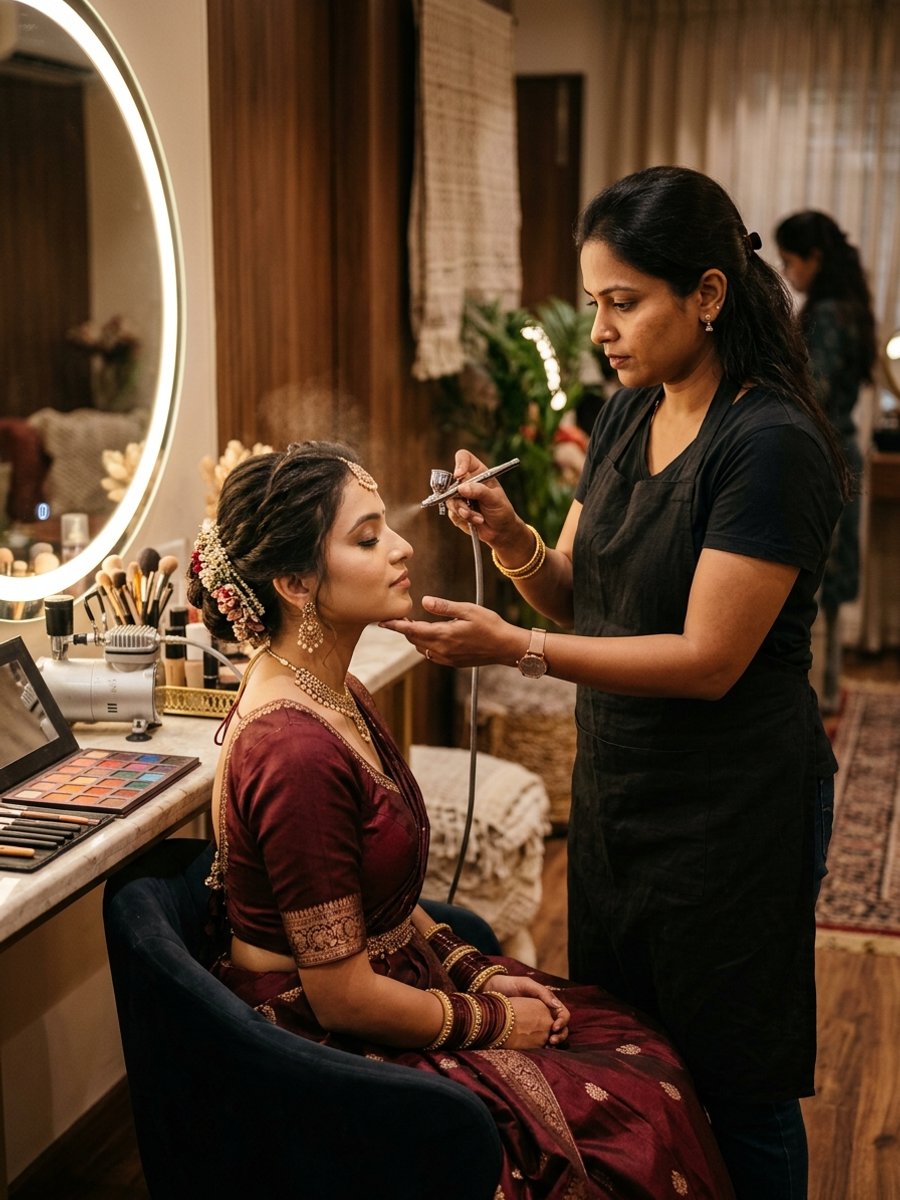 Bridal makeup artistry at Zoi Salon, Bangalore